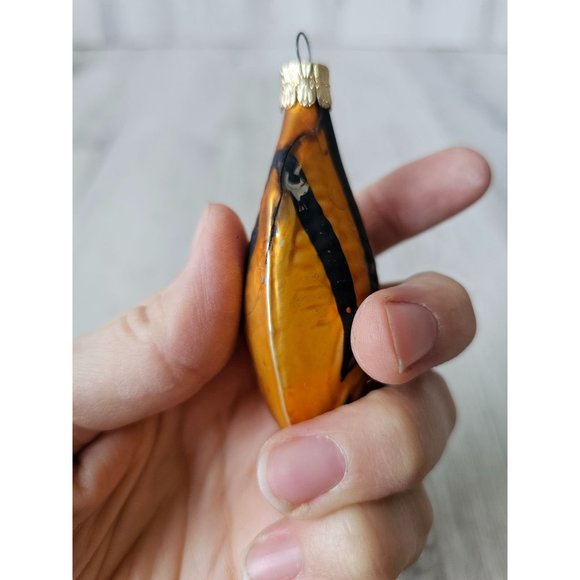 Czech Republic fish mini ornament glass orange striped Xmas tree - Picture 5 of 10